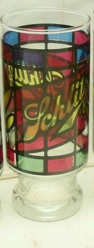 Vintage Schlitz Beer Tiffany Stained Glass Collectible Beer Mug Glass