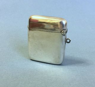 ANTIQUE HM STERLING SILVER VESTA CASE 1902 W Sparrow for pocket watch chain 6