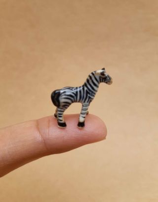 Ceramic Figurine Tiny Zebra Hand Painted Statue Wild Animal Collectible for Gift 2