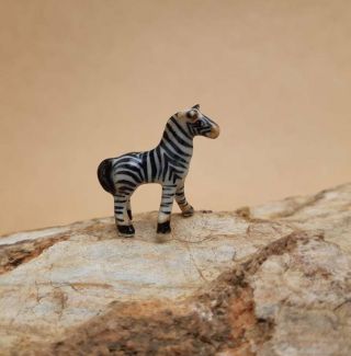 Ceramic Figurine Tiny Zebra Hand Painted Statue Wild Animal Collectible for Gift 3