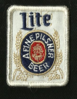 Vintage Miller Lite A Fine Pilsner Beer Collectors Patch - Old Stock