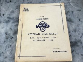 Golden Fleece Veteran Car Rally 1960 Instructions For Competitors Veteran Club