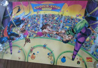 Mega Rare X - Men Find The Heroes Villains Cookie Crisp 1994 Poster Kubert 34x22 "