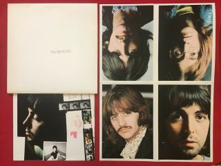 The Beatles White Album 2 Lp Ex/nm Capitol C1 46443 Poster,  4 Uncut Photos