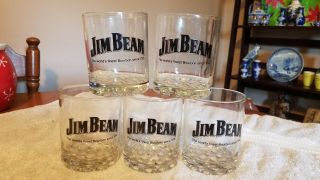Jim Beam Whiskey Glasses Set Of 5 Glasses