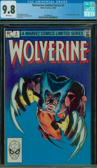 Wolverine Limited Series (1982) 2 Cgc 9.  8 White Pages 1st App Yukio
