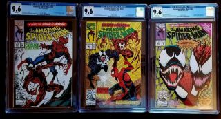 Spiderman 361,  362,  363 First Appearance Of Carnage All Cgc 9.  6
