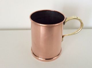 Fine Quality Antique Copper Brass Handled 1 Pint Tankard Beer Mug 2