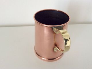 Fine Quality Antique Copper Brass Handled 1 Pint Tankard Beer Mug 3