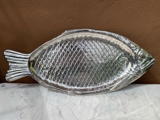 Vintage Art Deco Silver Plate Reed And Barton 100 Fish Tray Serving Platter 22 "