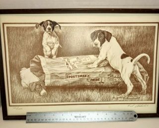 Rothenbush Signed Print Sportsman Hunting Advertising Dog Hound Pointer Spaniel