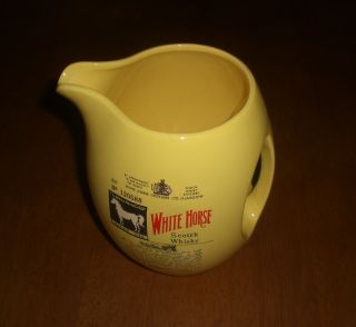 White Horse Scotch Whisky Yellow Ceramic Water Pitcher