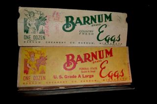 Four Minn.  Egg Cartons 2 Moose Lake ANDE - LICIOUS - 2 Barnum Creamery Girl/Cow 5