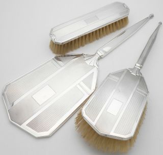 Art Deco Sterling Silver Brush & Mirror Set - 1946/1947 - Vintage