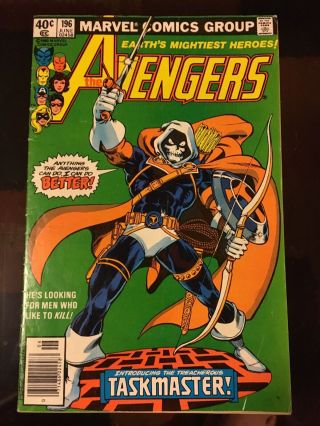 Avengers 196 (marvel Comics 1980) 1st Appearance Taskmaster - Black Widow Vg/f 5.  0