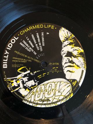 BILLY IDOL Charmed Life LP Vinyl EX/EX in Shrink 3