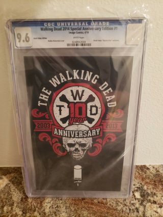 The Walking Dead 10th Anniversary 2013 Variant Issue 1 Comic Book Cgc 9.  6