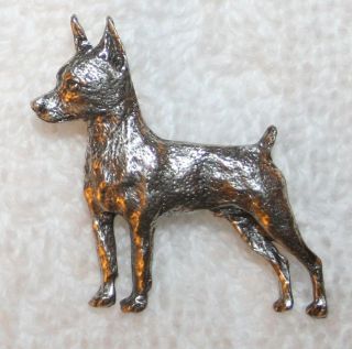 Miniature Pinscher Min Pin Dog Fine Pewter Pin Jewelry Art Usa Made