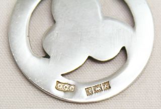 Vintage Sterling Silver & Guilloche Enamel Irish Shamrock Fob Medal.  B ' ham 1959 4