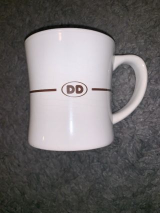 2011 Dunkin Donuts 12 Oz Restaurant Diner Style Brown Dd Logo Coffee Mug White M