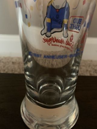 VINTAGE 1987 SPUDS MACKENZIE Bud Light PILSNER BEER GLASSES Set of 4 - PARTY PACK 3
