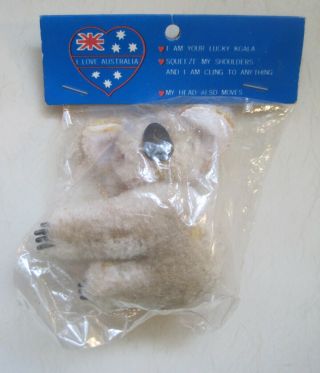 Vintage Lucky Koala Australia Pinch Toy Hugger Clip Squeeze Bear