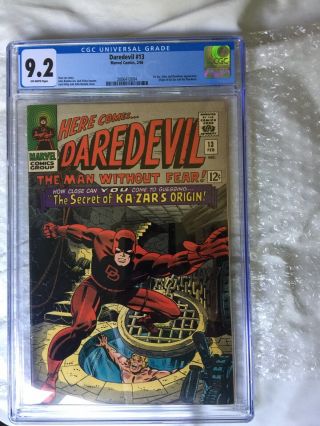 Daredevil 13 (feb 1966,  Marvel) Cgc 9.  2 Off White Pages Near