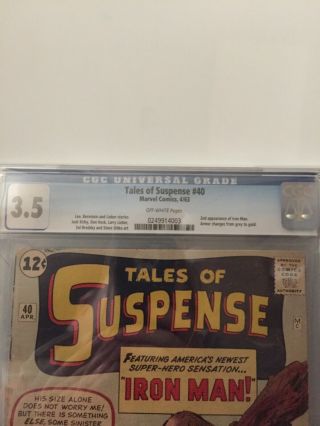 tales of suspense 40 cgc 3.  5 2nd appearance of iron man 2