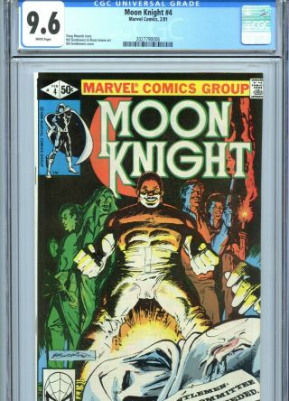 Moon Knight 4 Cgc 9.  6 White Pages Sienkiewicz Cover & Art Marvel Comics 1981