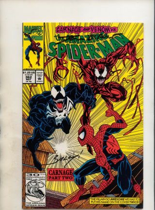 Marvel Spider - Man 362 Venom Carnage Signed Mark Bagley & Tom Defalco