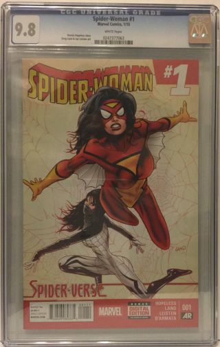 Spider Woman 1 Cgc 9.  8.  Red Hot All Marvel Now