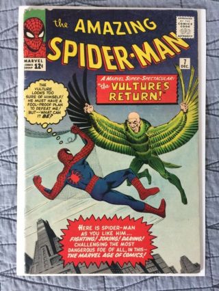 Rare 1963 Silver Age Spider - Man 7 Key Vulture Returns Complete