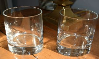 Set Of 2 Johnnie Walker Collectible Whiskey Glass Oval Shape Heavy Weight
