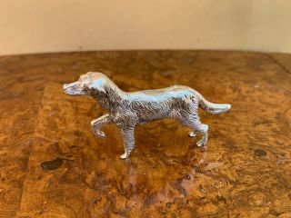 COLLECTIBLE MARKED STERLING SILVER 925 HUNTING DOG FIGURINE. 2