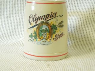 Vintage Olympia Beer Mug Stein Good Luck Tumwater Ceramarte Stein Brazil