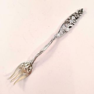 Antique Durgin Sterling Seafood Fork Labors Of Cupid