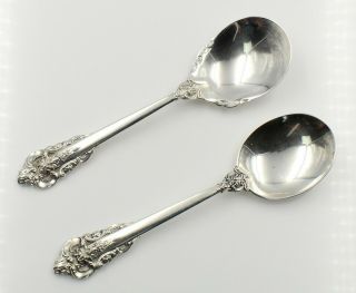 WALLACE STERLING SILVER GRAND BAROQUE PATTERN 2 SPOONS FLATWARE - NR 6264 3