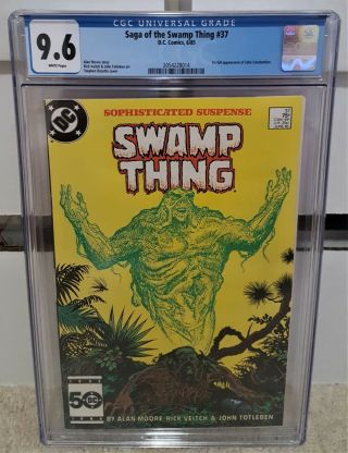 Saga Of The Swamp Thing 37 (1985) Cgc 9.  6 - 1st John Constantine Hellblazer Key