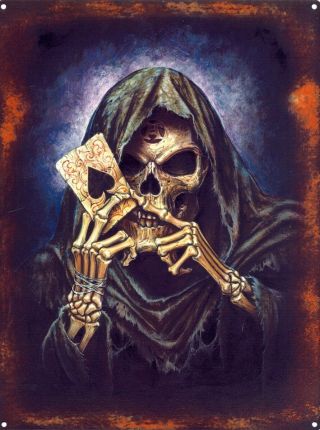 Alchemy Gothic Tin Sign Reaper 
