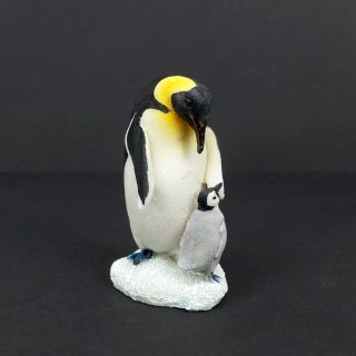 Emperor Penguin With Baby Small Figurine Collectible Statue B