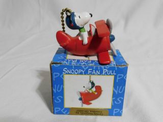 Vintage Snoopy Flying Ace Fan Pull 4 Ceiling Fan Or Lamp Wchain Peanuts Airplane