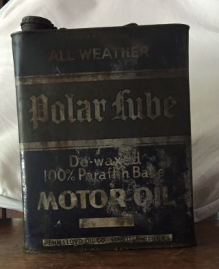 Vintage 2 Gallon Oil Can Polar Lube