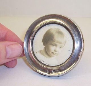 Antique Chester 1902 Round Silver Photo Photograph Frame Miniature James Deakin