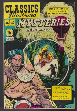 Classics Illustrated 40 Mysteries Hrn 75 Vg,  - Fine Kiefer Cover Art
