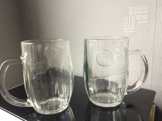 Large Pair Pint Of Beer Tankards Glasses 500ml Pilsner Urquell Stein Glass Mug
