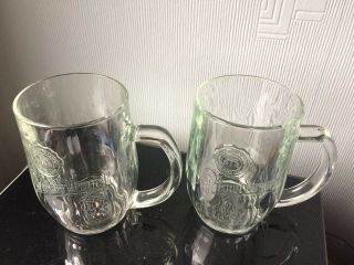 Large Pair Pint of Beer Tankards Glasses 500ml Pilsner Urquell Stein Glass Mug 2