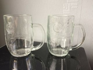 Large Pair Pint of Beer Tankards Glasses 500ml Pilsner Urquell Stein Glass Mug 4