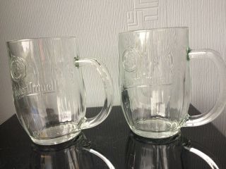 Large Pair Pint of Beer Tankards Glasses 500ml Pilsner Urquell Stein Glass Mug 5