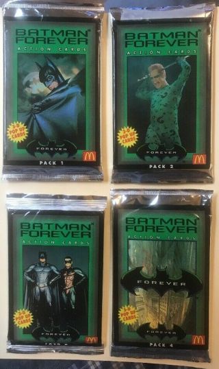 Vintage 1995 Batman Forever 3 - D Pop Up Cards,  Set Of 1 - 4
