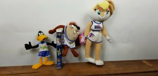 3 1996 WB Space Jam Plush Dolls Daffy - Lola Bunny - Taz Plus VHS 5